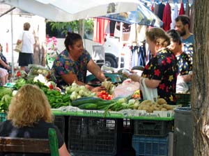 selling vegetables